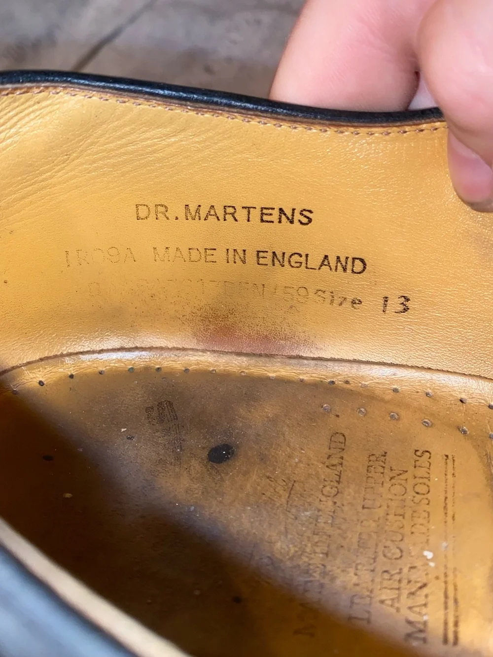 Vintage 80s 90s Doc Dr Martens Made in England 4 Eyelet Derby Oxford Shoes 13